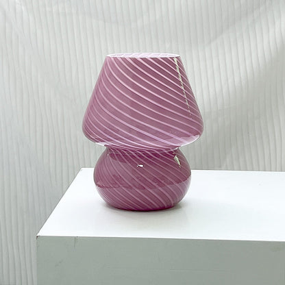 Glass Table Lamp in Fun Mushroom Design