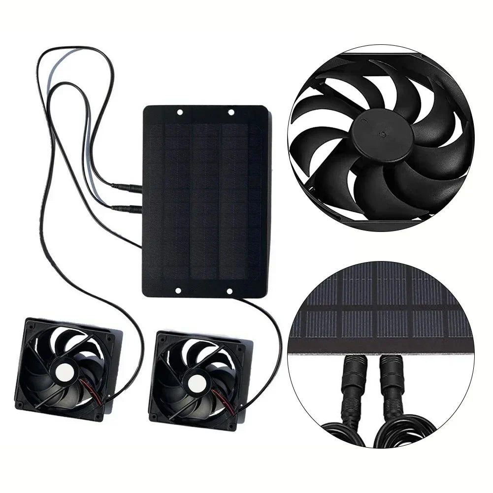 Solar Powered Dual Fan Ventilation Kit - Cofik