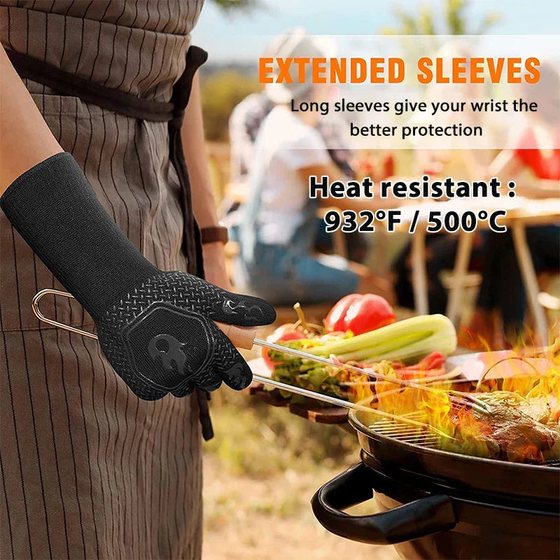 Heat Resistant BBQ Grill Gloves Silicone Non Slip