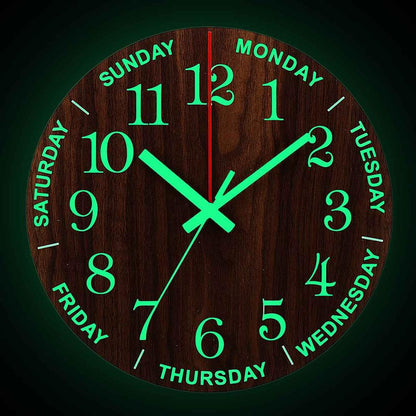 Quiet Wooden LED Wall Clock - Cofik
