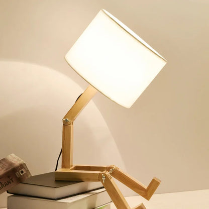 Stylish Wood Desk Lamp with Storage - Cofik