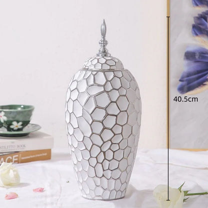 Luxury Gold Accented Ceramic Vase
