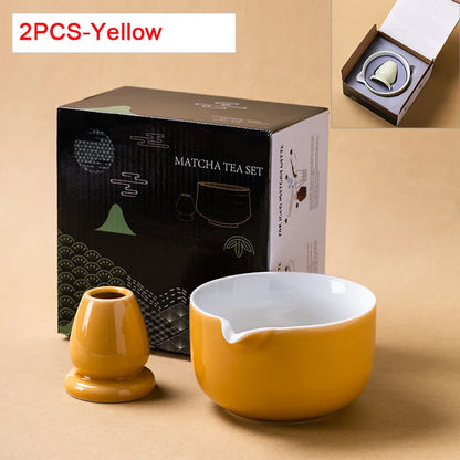 Traditional Green Tea Ceramic Bowl Set 550ml