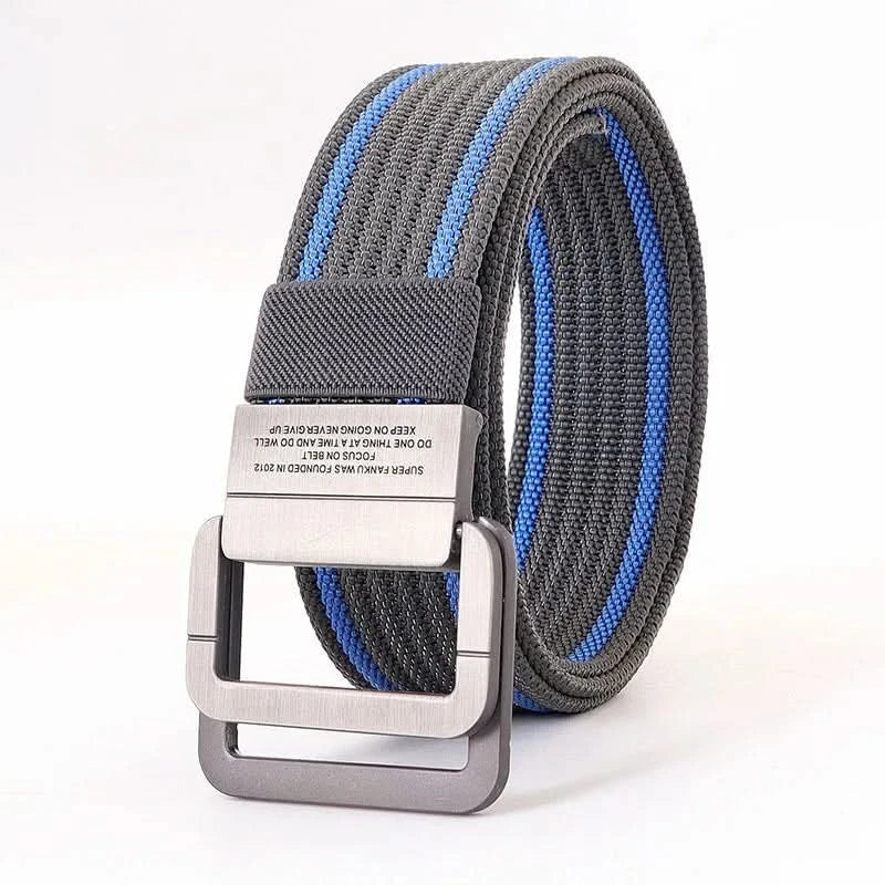 Casual Canvas Web Belt - Double Buckle, Adjustable Fit