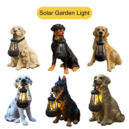 Outdoor Garden Solar Dog Figure Lamp