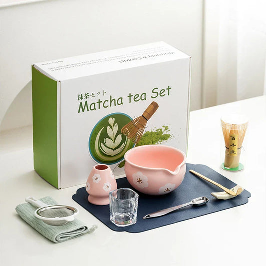Green Tea Set 10-Piece Bamboo Ceramic Standard Size - Cofik