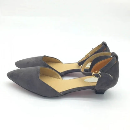 Women's Classic Low Heel Blue Pump Shoes