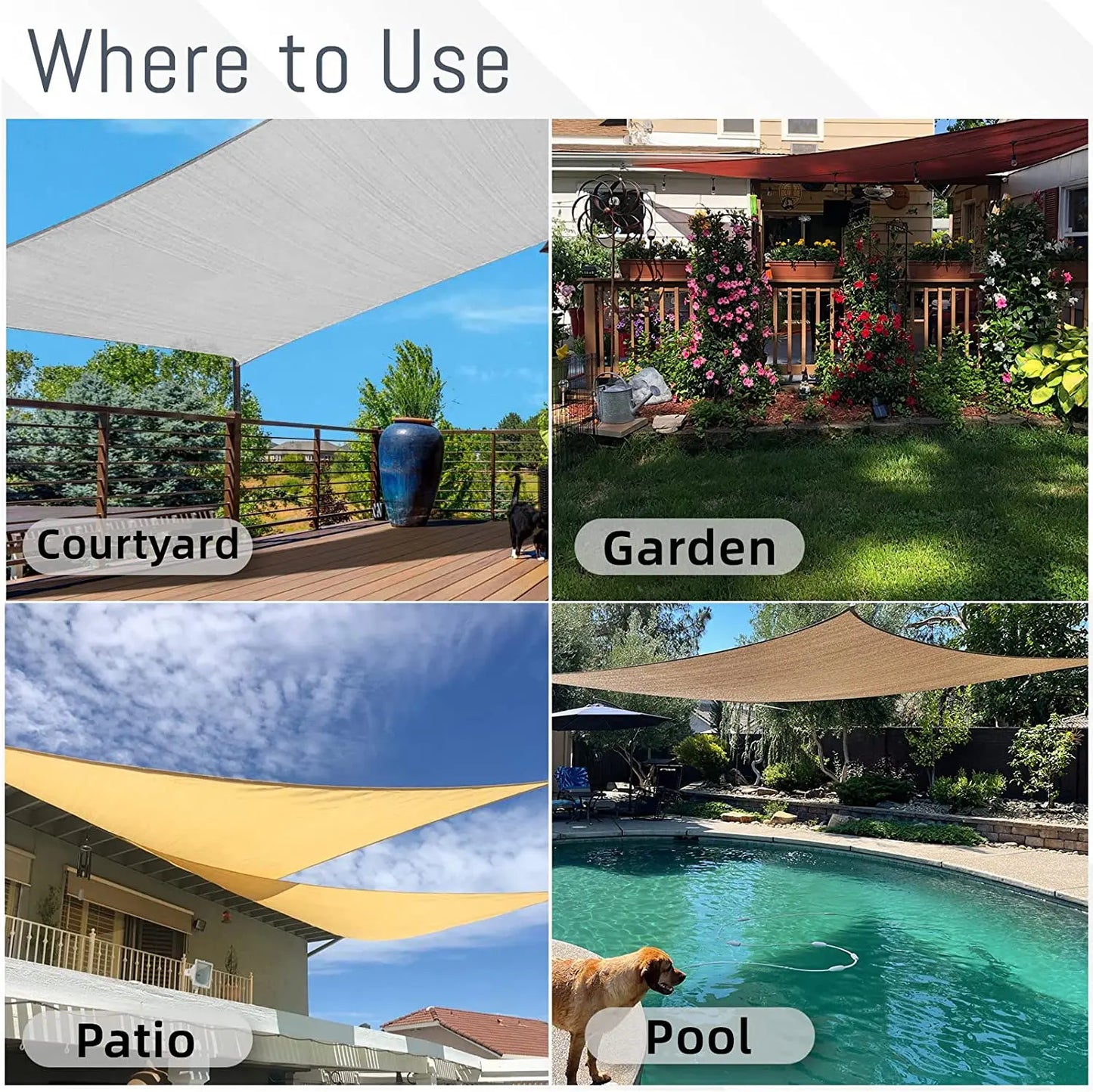 Outdoor Waterproof Sun Shade Sail with UV Resistance