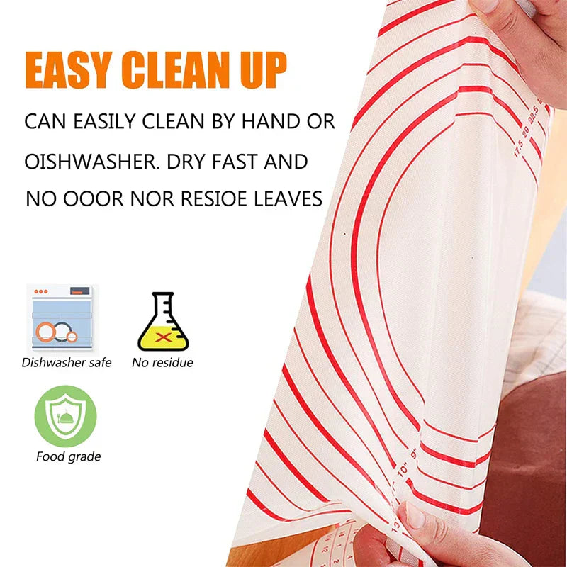 Easy Clean Silicone Baking Mat with Measure Marks