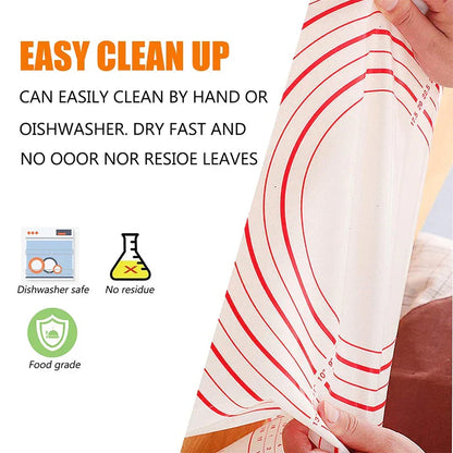 Easy Clean Silicone Baking Mat with Measure Marks
