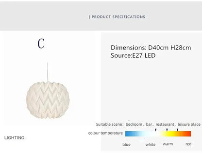 Beautiful Folded Paper Hanging Lamp