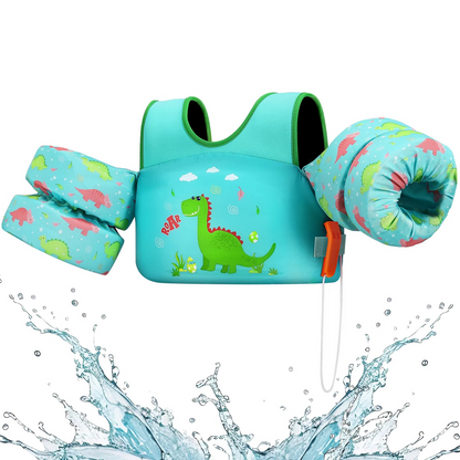 Children's Swim Vest with Arm Floats and Safety Whistle