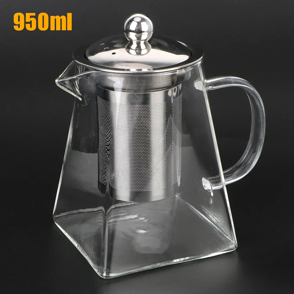 Clear Glass Teapot with Metal Infuser, 550/750/950ml