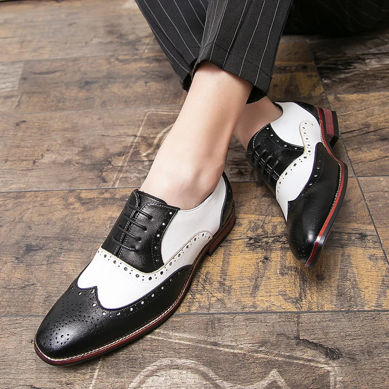 Stylish Men's Leather Lace-up Oxford Shoes