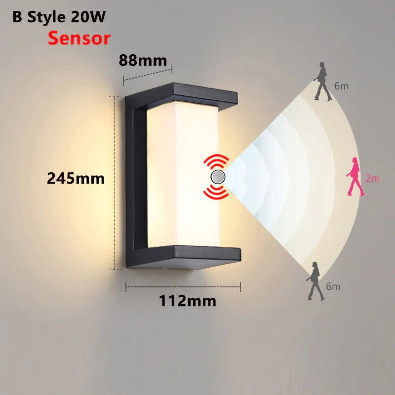 Bright Outdoor Motion Sensor Wall Lamp