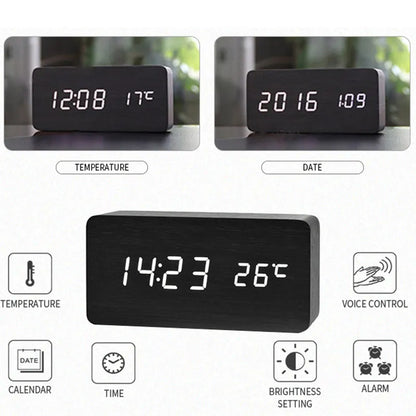 Compact LED Clock with Temperature Display