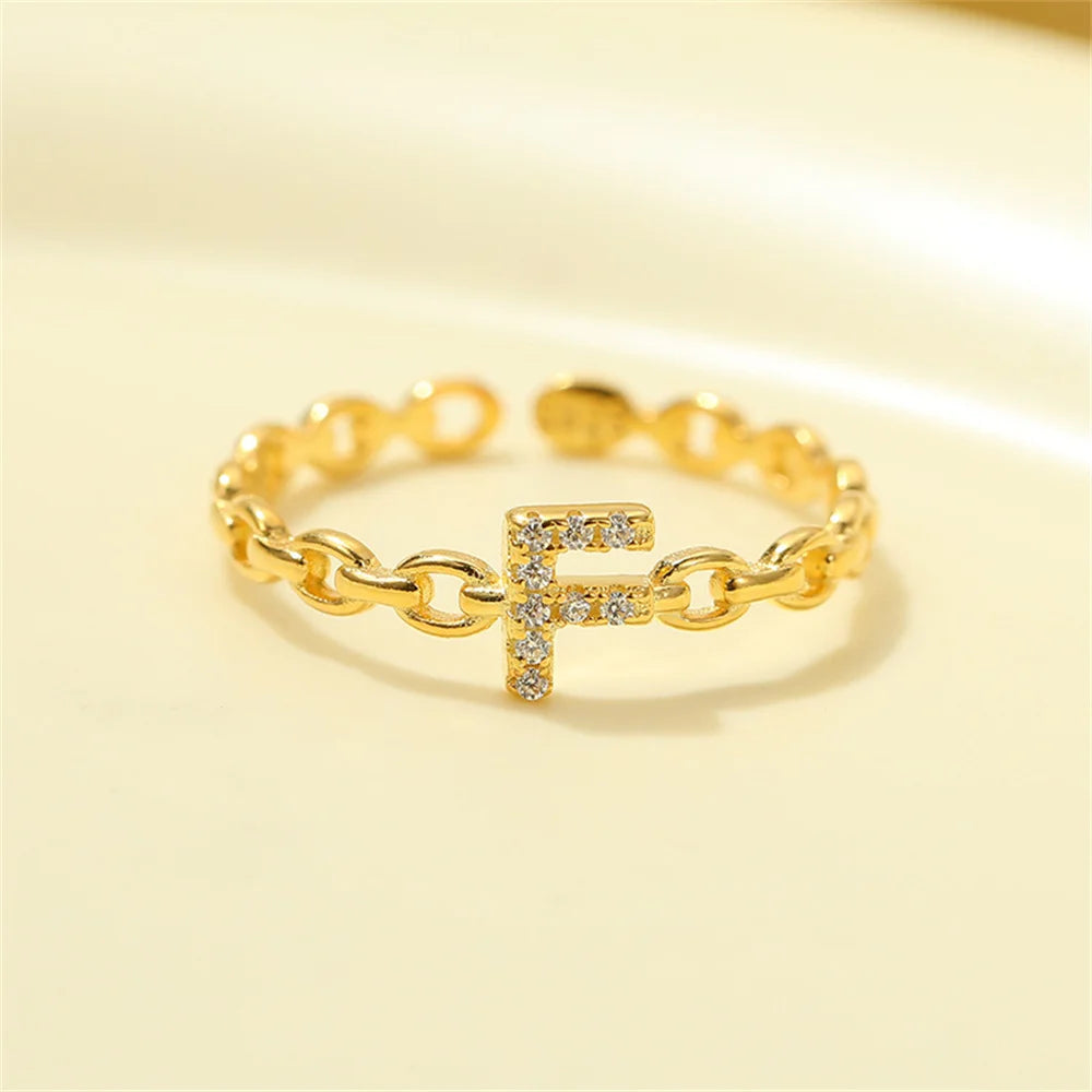 Delicate Initial Diamond Letter Ring