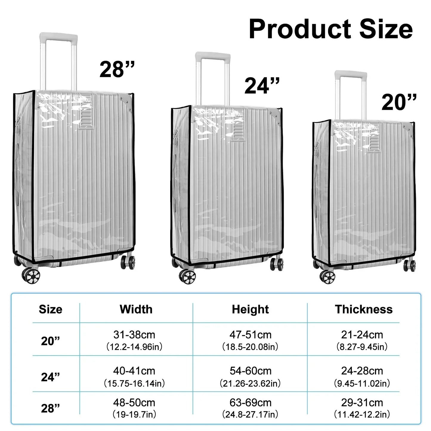 Clear Protective Travel Luggage Cover - Cofik
