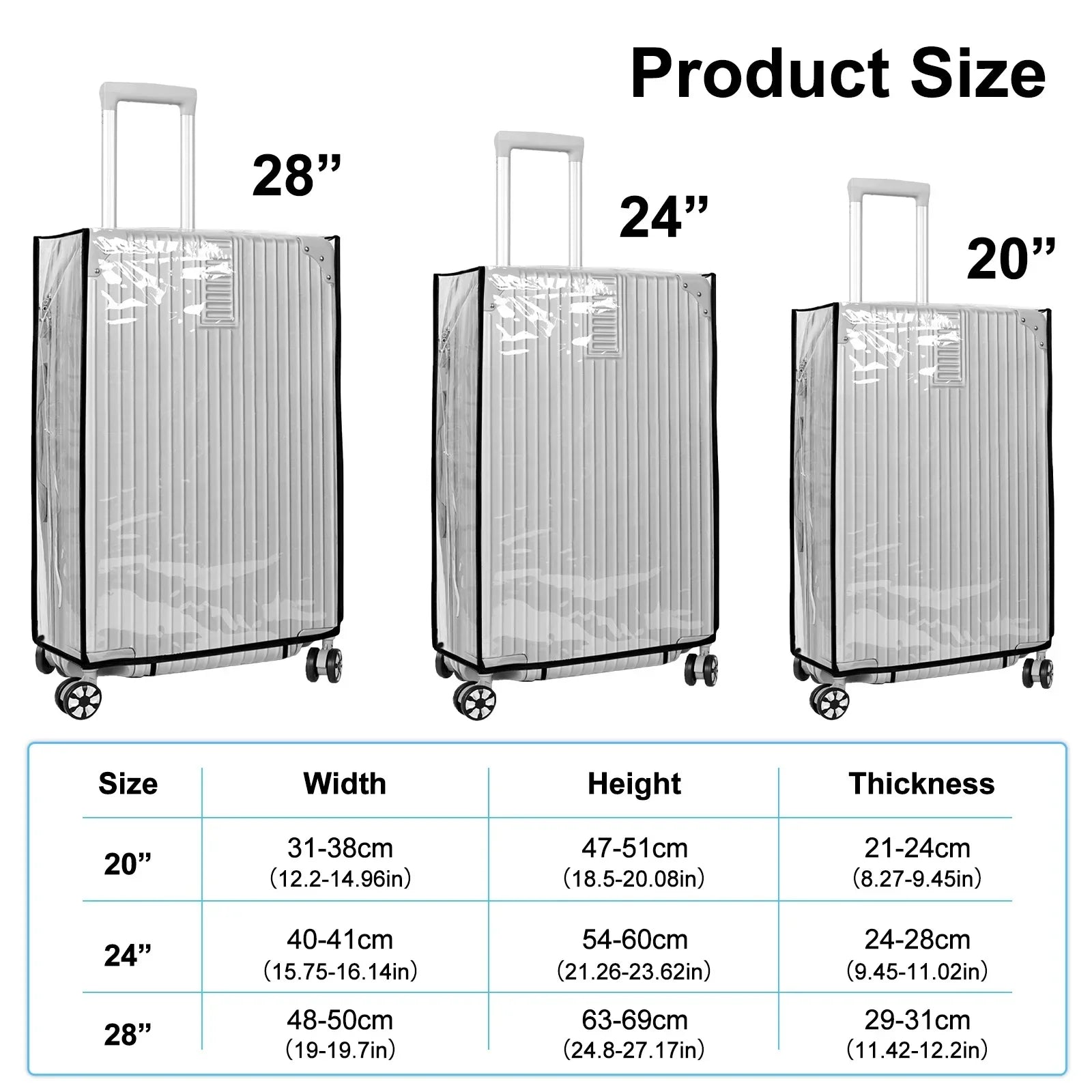 Clear Protective Travel Luggage Cover - Cofik