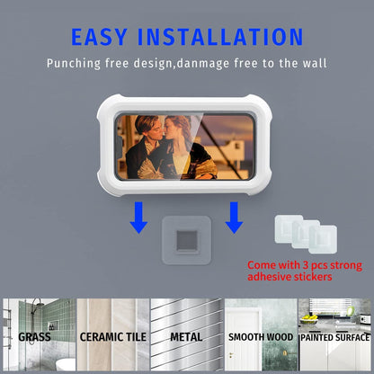 Adjustable Waterproof Phone Shower Mount Holder