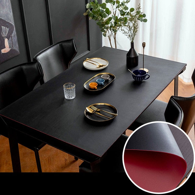 Waterproof Faux Leather Table Cover Mat