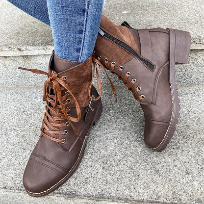 Retro Chic Low Heel Ankle Boots