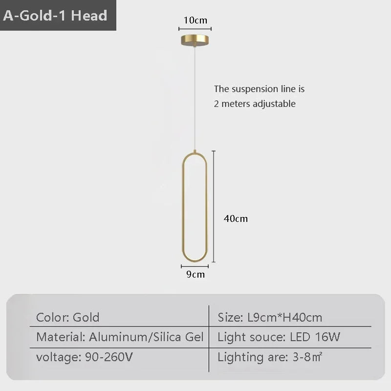 Elegant Black Gold Pendant Ceiling Light