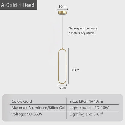 Elegant Black Gold Pendant Ceiling Light