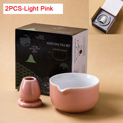 Traditional Green Tea Ceramic Bowl Set 550ml