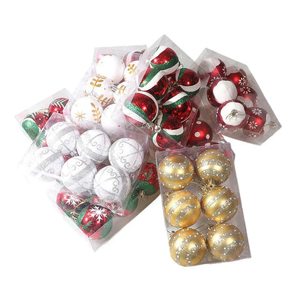 Luxury Red Gold Christmas Tree Baubles Set