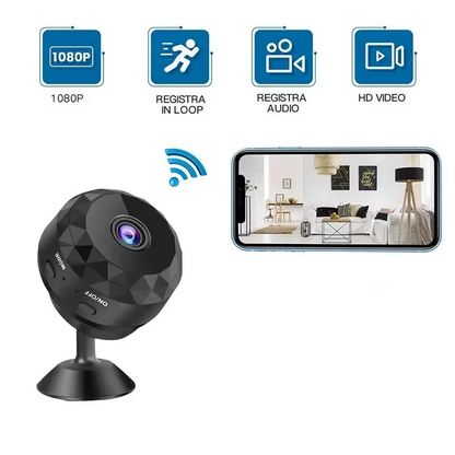 Compact 1080p Wi-Fi Home Security Camera with Night Vision