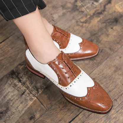 Stylish Men's Leather Lace-up Oxford Shoes - Cofik
