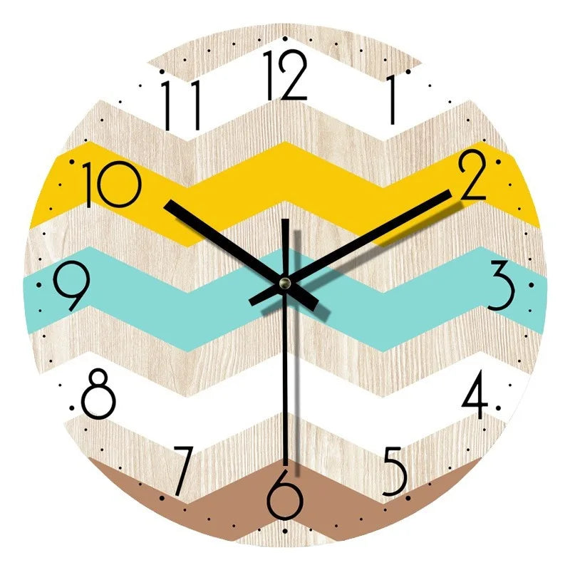 Rustic Brown Wooden Round Clock