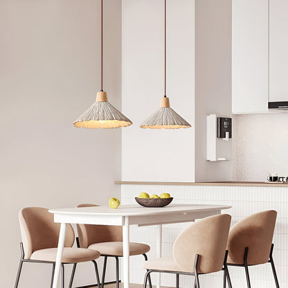 Simple Cream Hanging Pendant Light Fixture