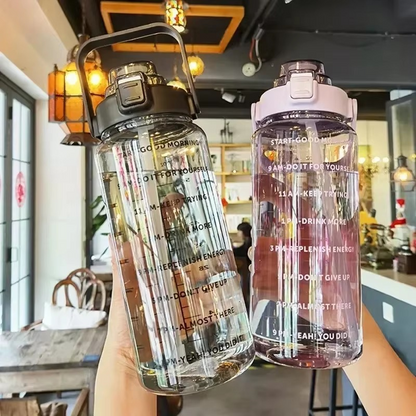 Big 68oz Fitness Water Bottle with Straw and Tracker