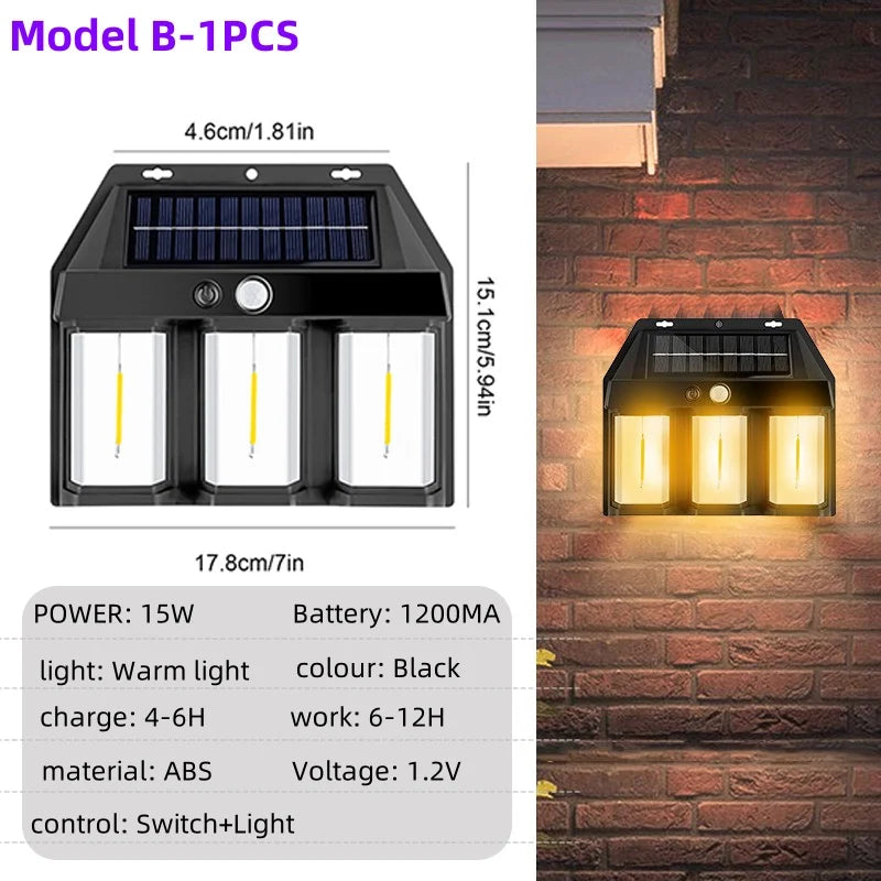 Outdoor LED Solar Powered Weatherproof Wall Light