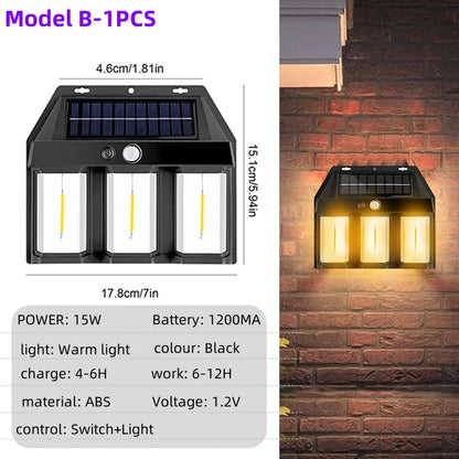 Outdoor LED Solar Powered Weatherproof Wall Light