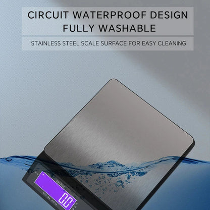 Accurate Digital Kitchen Scale, Waterproof Stainless Steel
