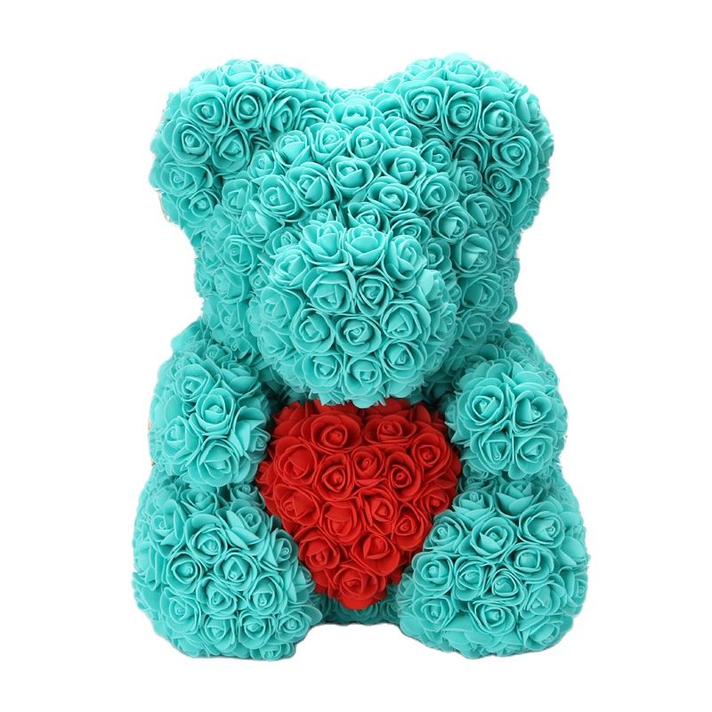 Lovely Fake Rose Bear Plush Toy