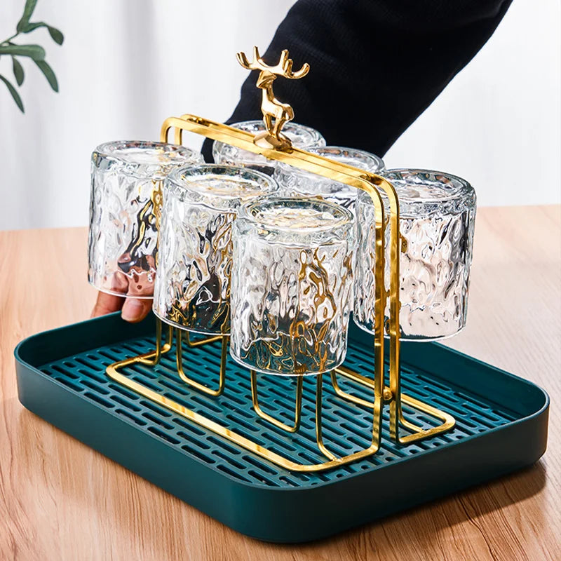 Elegant Whisky Glass Holder with Deer Pattern