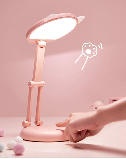Compact Pink Cat Ear Table Lamp