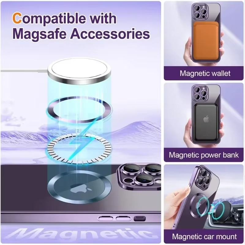 Shiny Metal Phone Case with MagSafe for iPhone