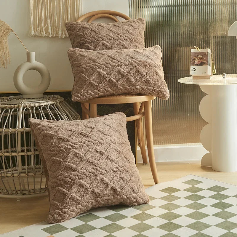 Soft Geometric Pattern Decor Cushion Cover