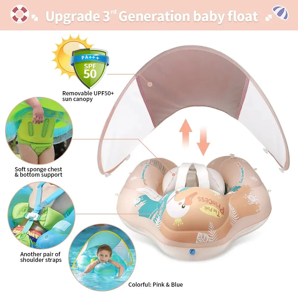 Baby Pool Float with UV Sun Shade & Support - Cofik