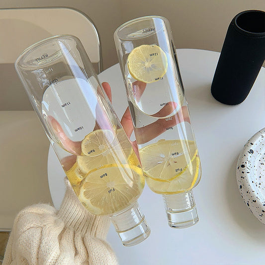 Durable Glass Water Bottle – Classic Timer Design - Cofik