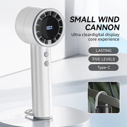 Compact Rechargeable Handheld Fan with LED Display - Cofik