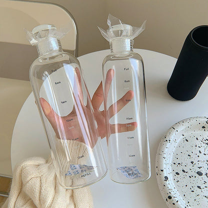 Durable Glass Water Bottle – Classic Timer Design