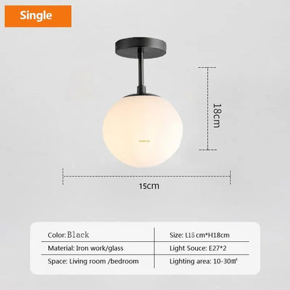 Luxury Gold Glass LED Ceiling Lamp