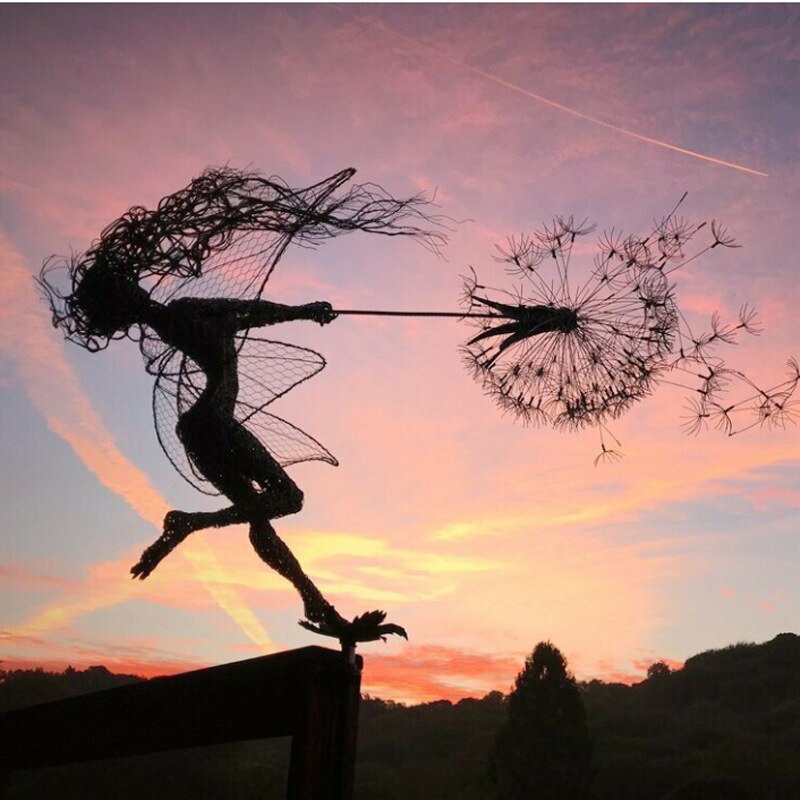 Whimsical Garden Figure | Delicate Outdoor Metal Decoration