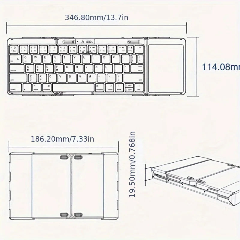 Portable Compact Wireless Backlit Travel Keyboard